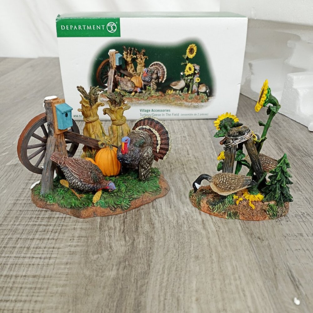 Dept. 56 Dickens' Village Accessory Turkey / Geese In The Field #52939